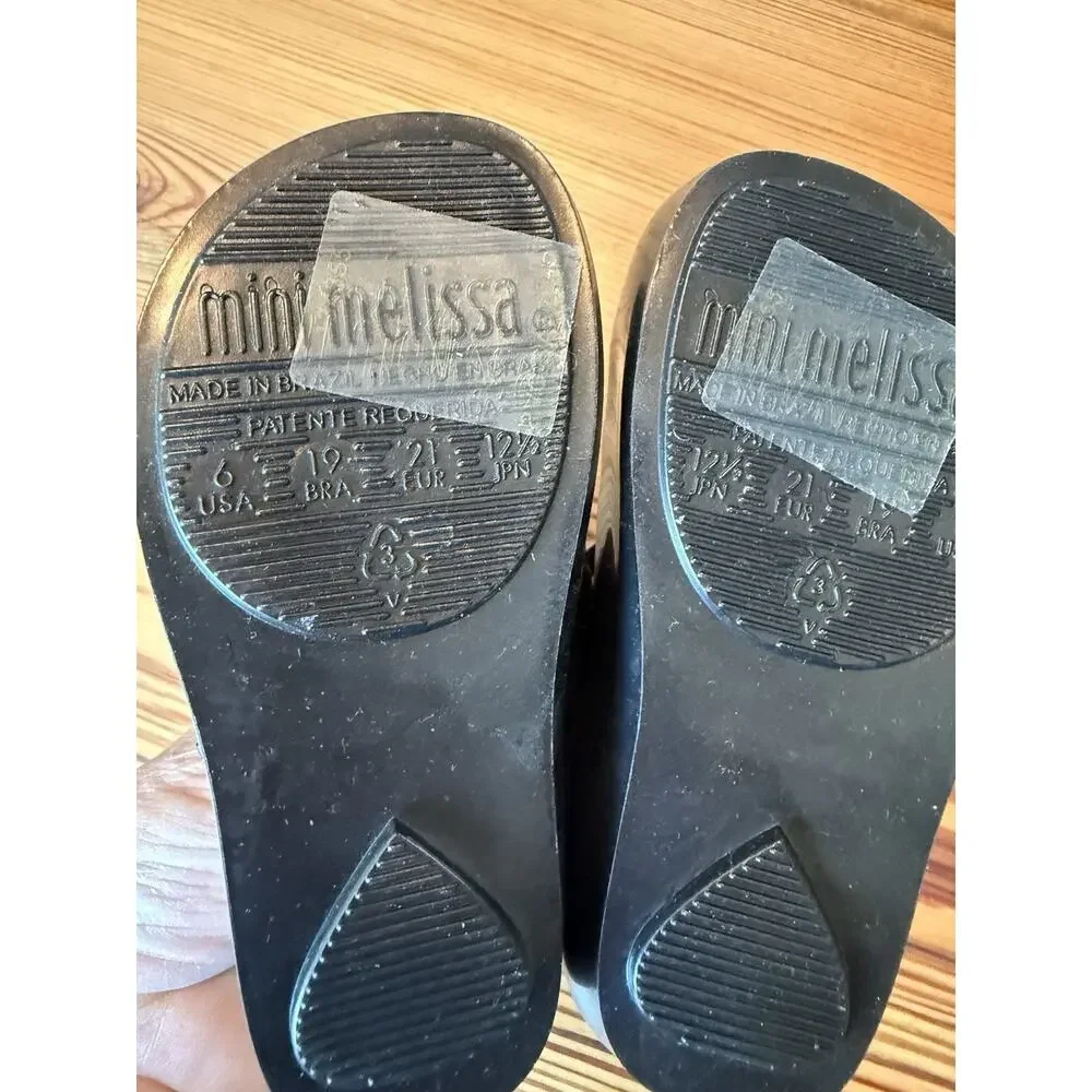Mini Melissa Ballet Flat Mini Ultragirl Fly II Toddler Sz 6 Black Butterfly NWOB - Picture 7 of 8